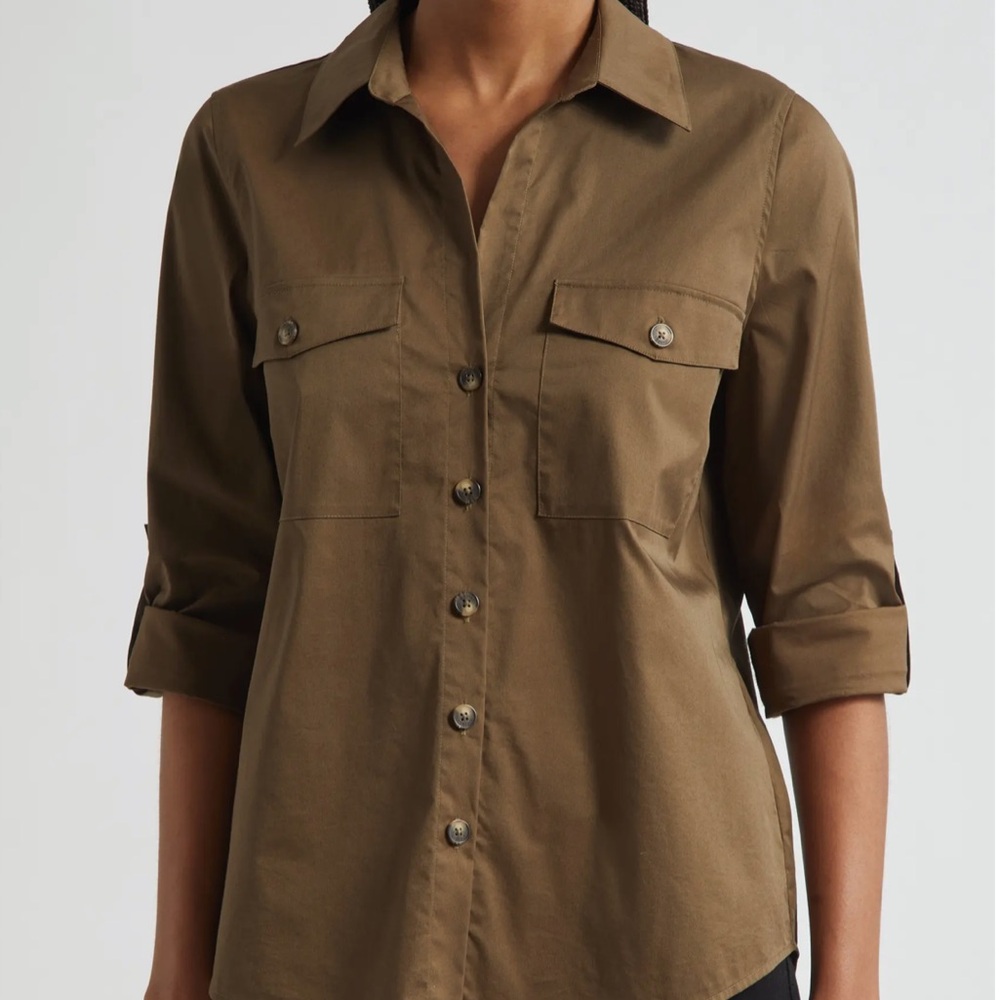 L'AGENCE Pearson Woven Military Shirt Women’s Size Small - Picture 13 of 14